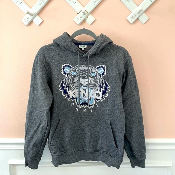 Tops - Kenzo Paris Hoodie Sweatshirt Tiger authentic Designer grey Size XS